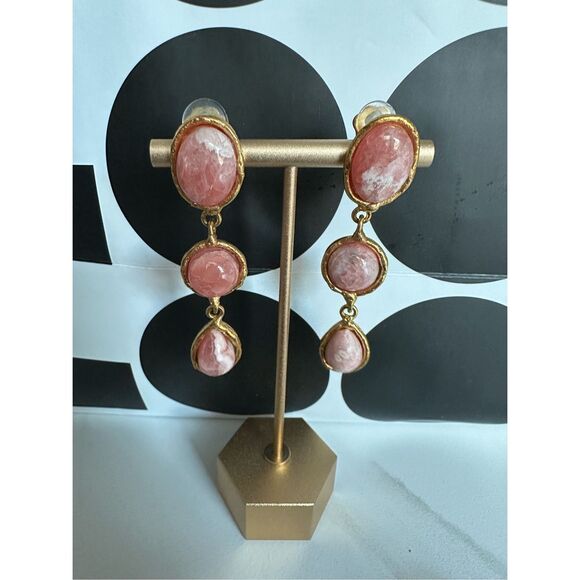 SYLVIA TOLEDANO DANGLE CASCADE 3 STONE EARRING $260 - Picture 2 of 3